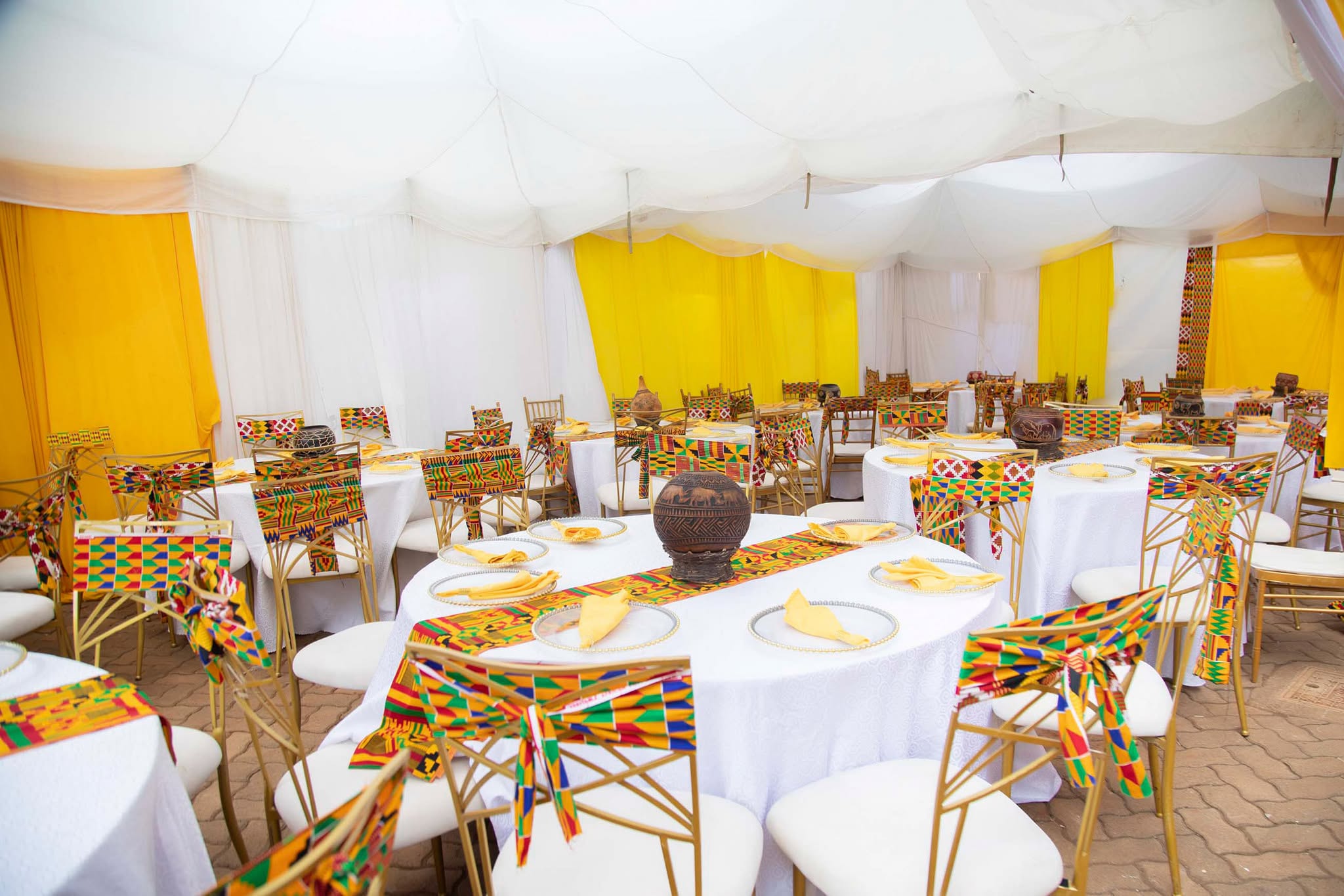 Event venue prepared for guests